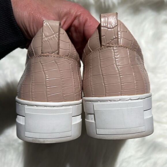 Halogen Blakely Platform Sneaker Leather Blush Pink 7.5M Croc Embossed. B74 - Picture 9 of 10